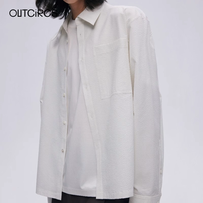 OUTCIRCS宽松百搭休闲泡泡纱衬衫