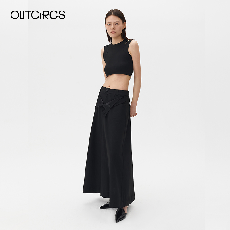 OUTCIRCS腰头设计A字裙子女夏