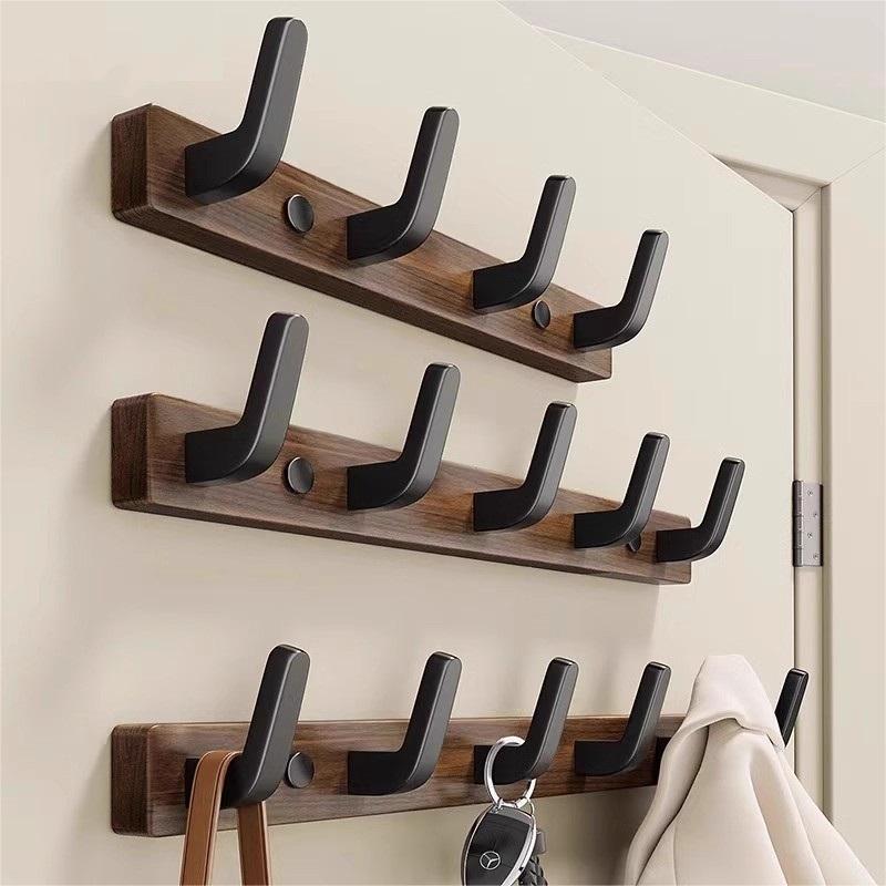 金牌胡桃木挂衣钩免打孔门后挂架