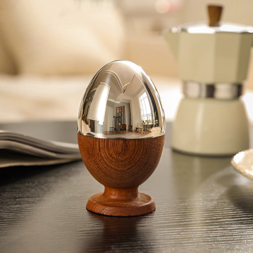 金牌乌檀木蛋形牙签收纳盒