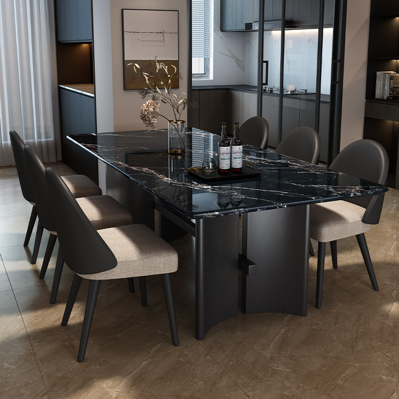 轻奢高级感大理石餐桌现代简约长方形家用餐桌椅组合小户型吃饭桌,住宅家具,大理石餐桌,淘宝优惠券,粉丝福利购,淘宝优惠卷