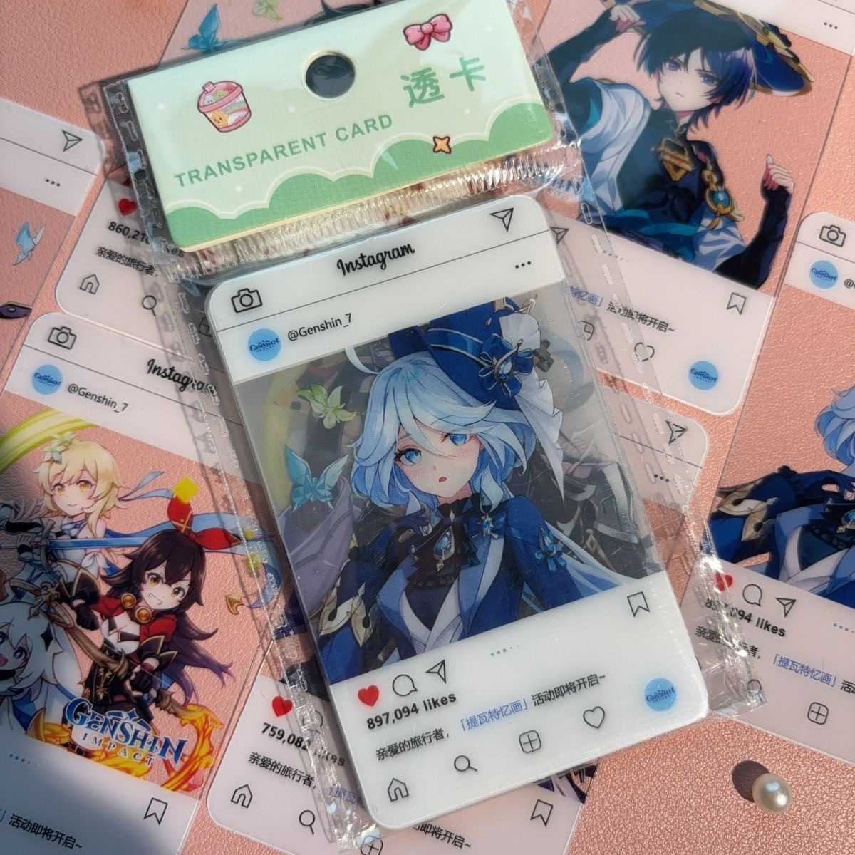 动漫原神周边PVC枫原万叶周边镭射卡透明卡片学生礼物贺卡拍立得