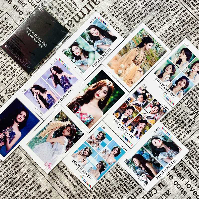 白鹿拍立得小卡明星周边亲笔签名高清写真照片拍立得留言卡lomo卡