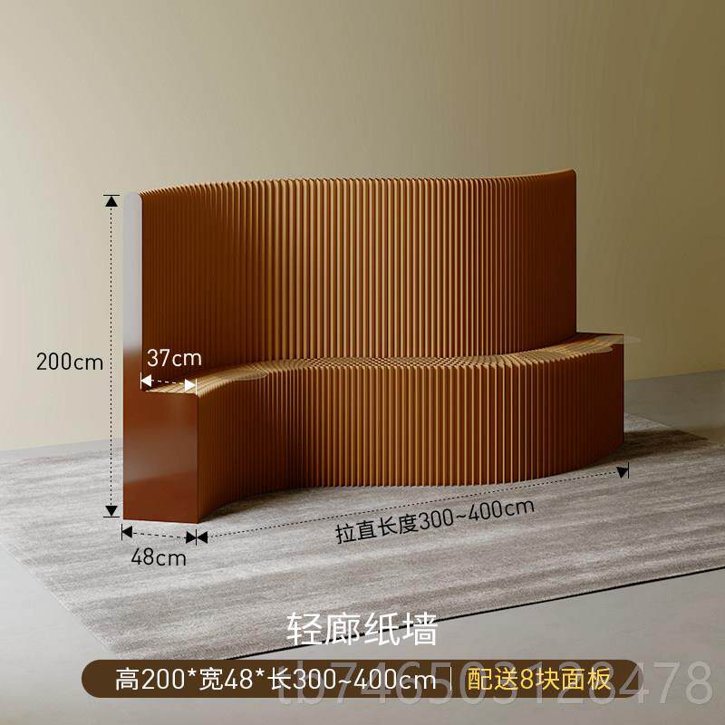 高档十八风琴隔断屏风背办公室玄关挡隔档分隔轻廊纸墙板直播景移
