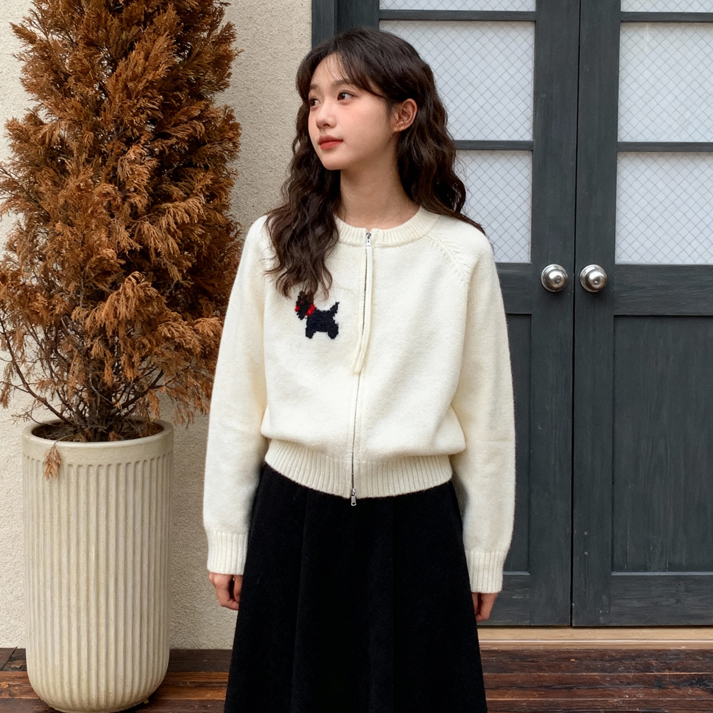 卡通提花上衣时尚百搭毛衣