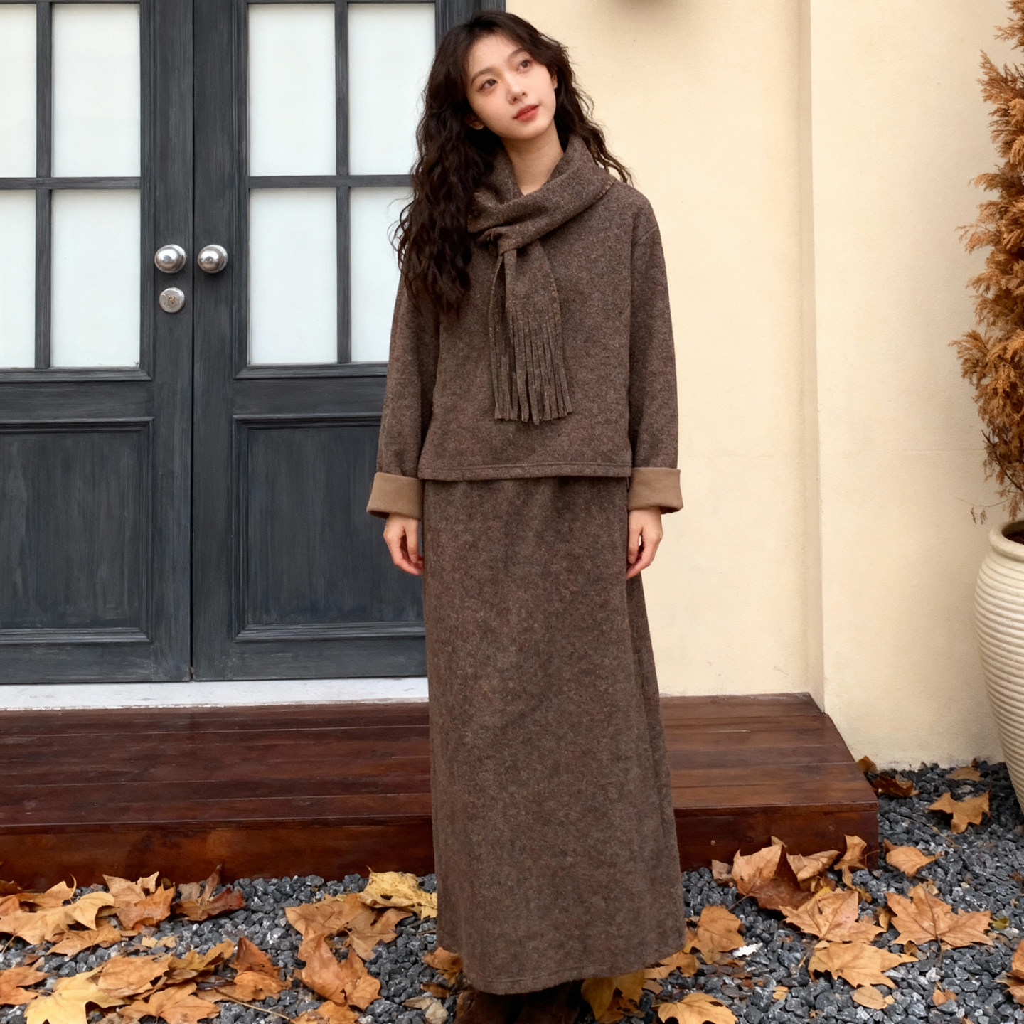 ROCOCO/洛可可套装高级感气质通勤套装毛呢新款女时尚套装两件套,女装/女士精品,时尚套装,淘宝优惠券,粉丝福利购,淘宝优惠卷