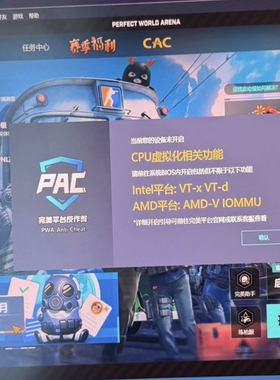 远程解决CS2完美世界5E平台开启CPU虚拟化vtd iommu弹窗报错BIOS