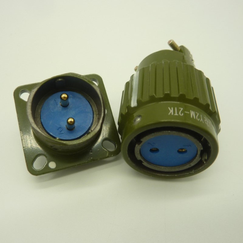 Y2M-2TK正装镀金连接器YP21-2P卡口式航空插头 2芯快速接头