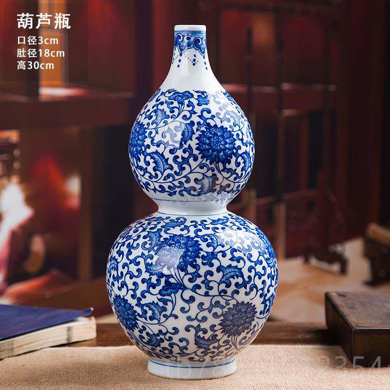 高档景德镇陶摆瓷器瓶梅瓶青花瓷花 古瓷器美人瓶家居客厅装饰仿