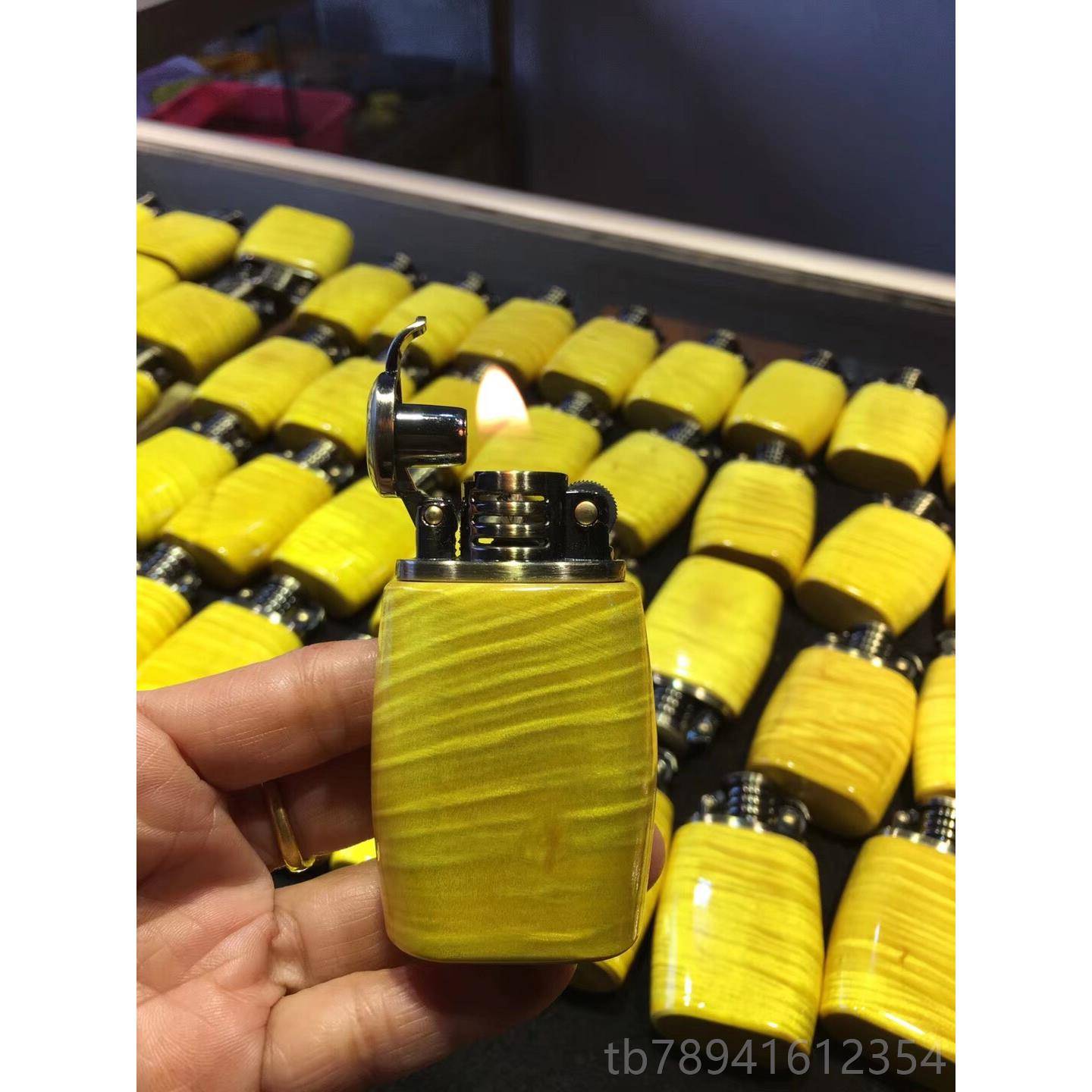 高档黄古金樟打火机丝楠意煤油打火机砂轮防风复创个性潮金流刻字