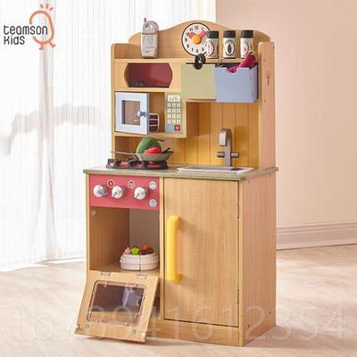 高档teamson迪家宝宝礼厨房玩具过家家儿童玩具中木制仿真生套型