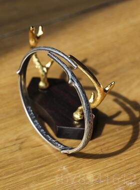 高档镯荆棘s925纯银手子复倘古风口男简约情侣饰品礼物 若开你是