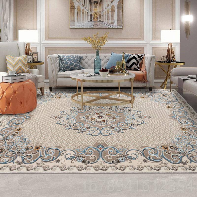 高档梦雯法式地毯客厅茶卧床边轻古奢美室式欧式典风简约长几方形
