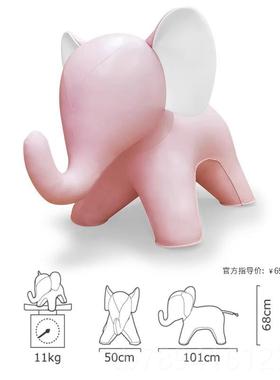 高档Z皮uny动地物造型客厅老落摆件家居大象虎长颈鹿质坐凳