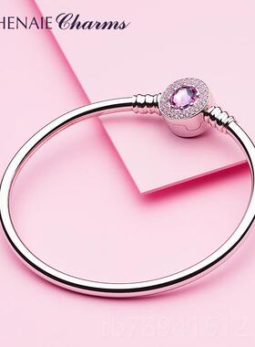 高档THEINAIE92A5银饰手镯简约轻奢款森系冷淡风网红DY串手镯女款