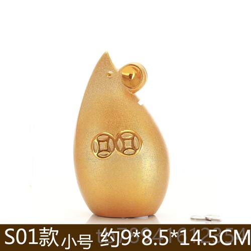 高档2020年生肖鼠年摆件蓄罐陶瓷大号金猴狗子金鼠金金鸡钱金储龙