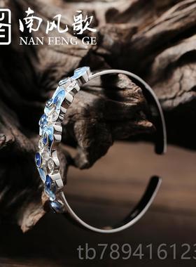 高档南故风歌原创《鲛人泪 手镯原创s592纯》银文艺气质个性童话
