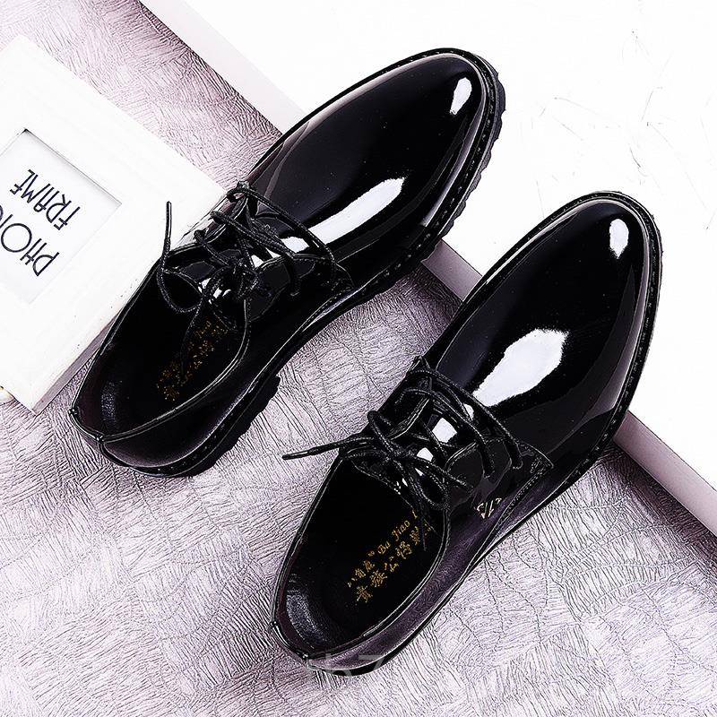 高档春季尖皮头亮皮鞋男伦韩版漆黑色潮鞋英商务正休闲鞋亮装面皮