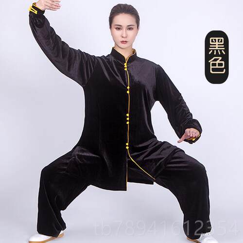 高档太极服女装2款02新款加厚南韩金丝绒秋春冬中长太极拳练功4服