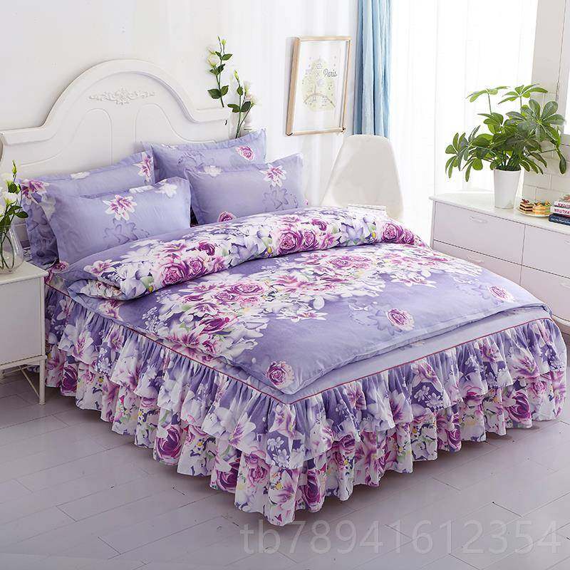 高档品韩版全公主床裙棉四件套1.5纯床罩1.8米2.0米床上用棉4件套,床上用品,床品套件/四件套/多件套,淘宝优惠券,粉丝福利购,淘宝优惠卷