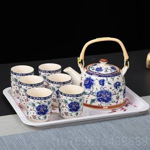 功夫具整套家用酒茶陶瓷茶壶茶杯大容量泡茶 高档提店梁壶茶壶套装