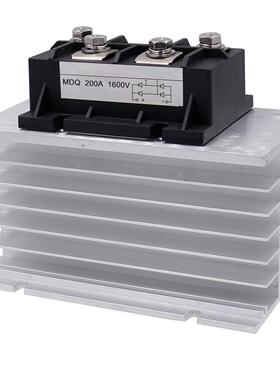 Baomain 桥整流器 MDQ-200A 200A 1600V 二极管模块 带散热器铝