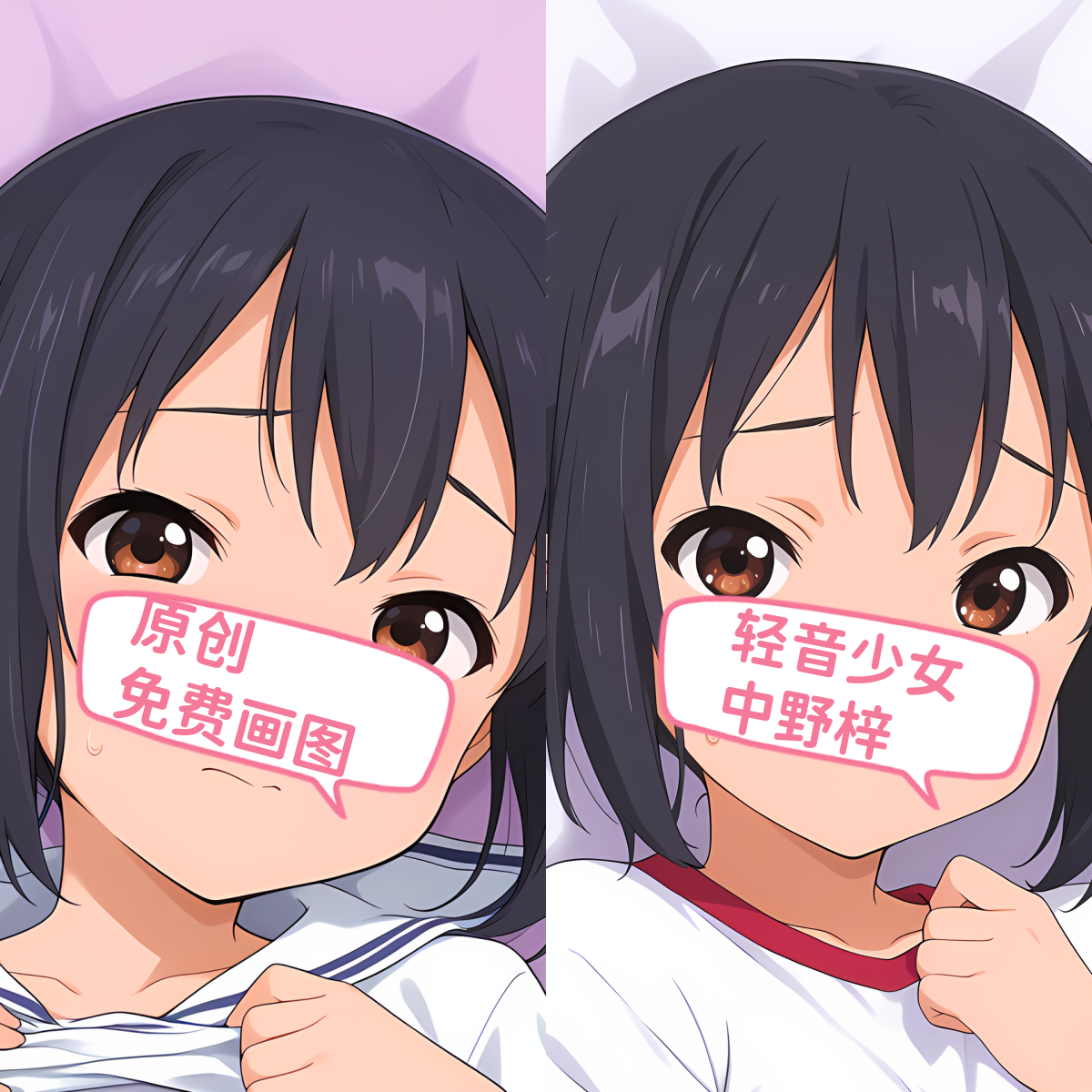 原创-动漫等身抱枕二次元轻音少女中野梓(大长条枕头定制礼物睡觉