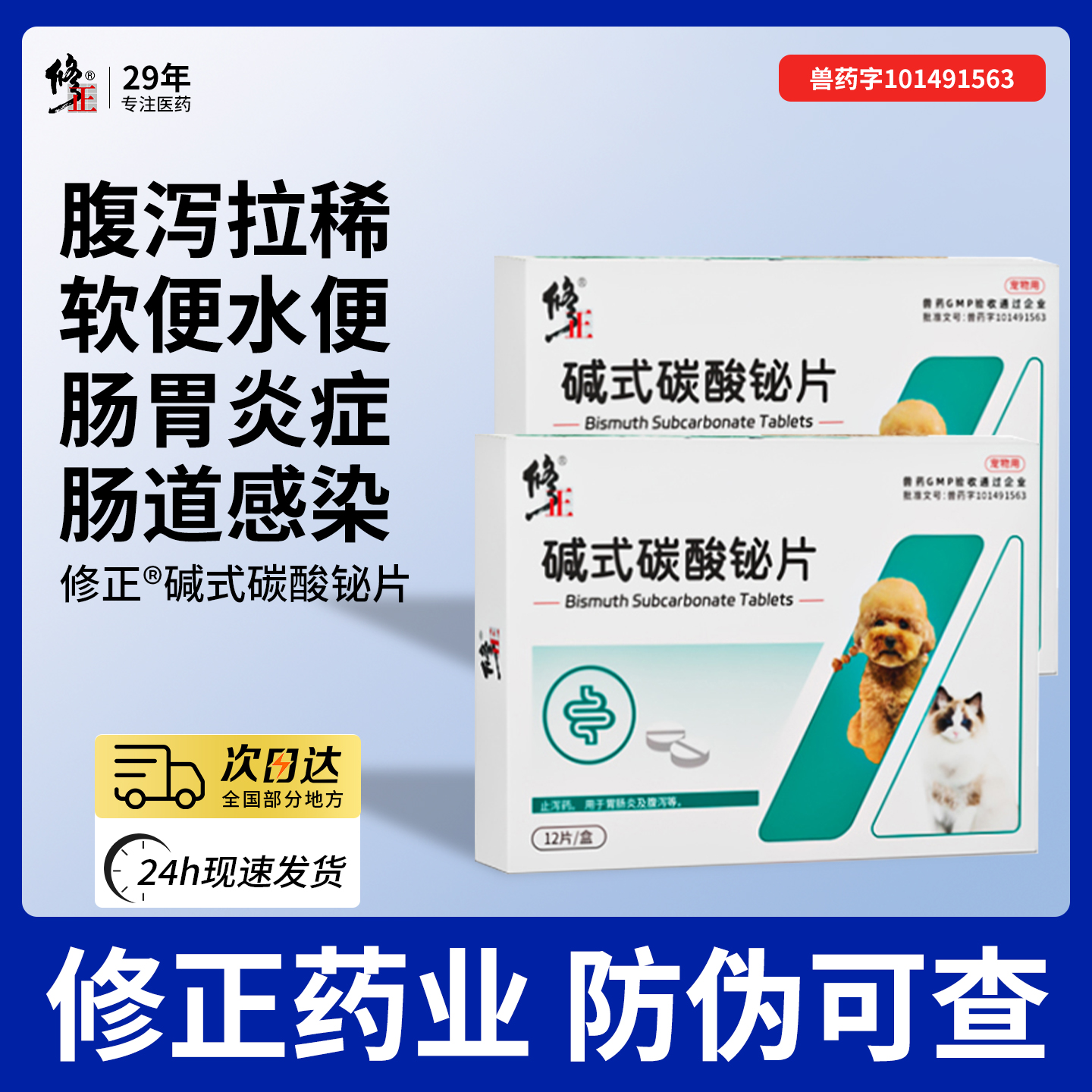 【修正】狗狗止泻药碱式碳酸铋片