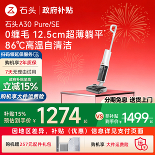 Pure 石头智能洗地机A30 SE家用自清洁洗拖一体机 政府补贴15%