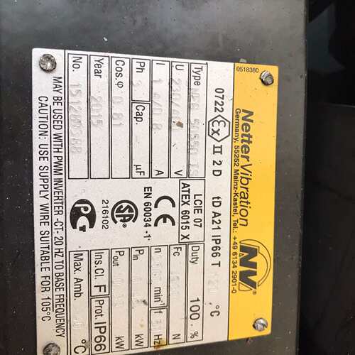可维修Netter振动电机 NFG50550，全新仓库备件