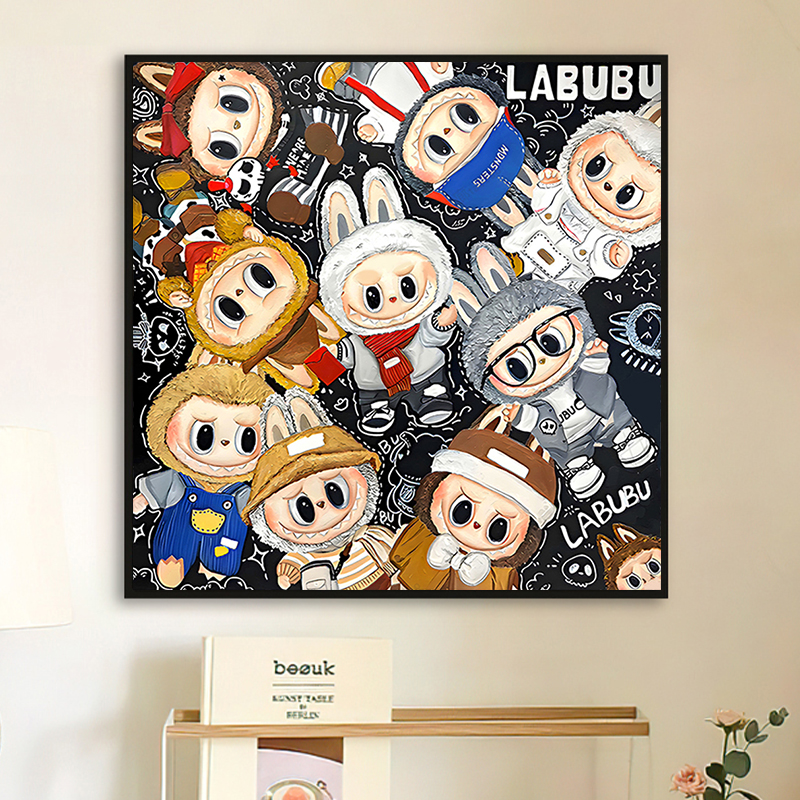 拉布布labubu周边DIY数字油画