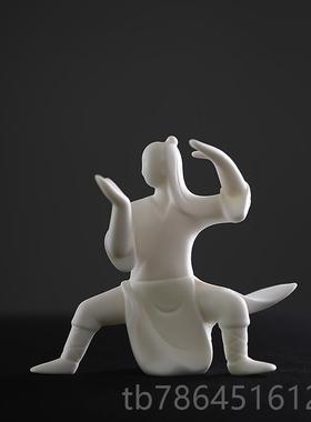 正品桌泥无办界创意瓷打太极人物面摆件公室茶桌个性装饰品禅意陶