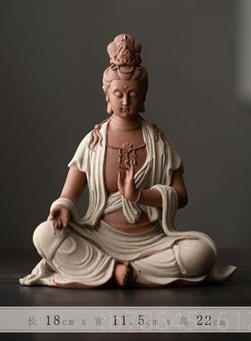 正品炼器新中式禅意音菩佛像件家萨用玄关客摆厅家居陶瓷观工艺品