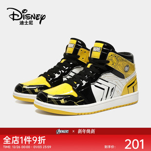 迪士尼童鞋漫威2025秋青少年新款高帮板鞋男童运动鞋软底平底鞋子