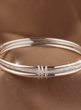 三生三世光面纯银手镯足银999