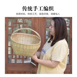 菜水果篮家用收纳筐手工购物沥水竹篮子 竹编手提篮e竹篮鸡蛋篮装