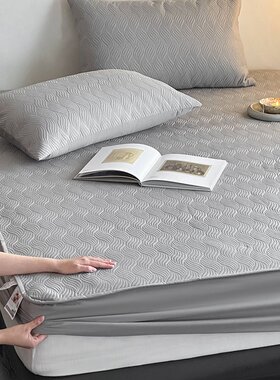 高端纯色夹棉加厚床笠春夏床垫保护套180x200灰色白色防尘罩全包