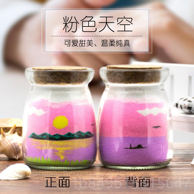 高档生中国情节礼物，沙画小瓶，定制的日礼物，女人孩给女朋友，图片