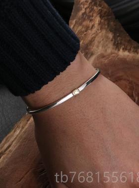 正品amp Jaa经典涅槃笑脸手镯男女25纯银细np款9开口情侣手链手环