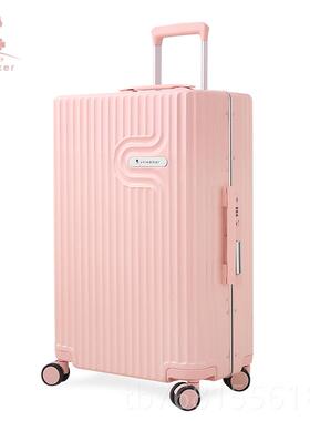 正品uniwa托lker纯pc铝框拉杆向箱万轮行箱男女24行李箱旅登机运