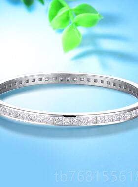 正品卓银蝶手珠宝公主方仿钻石s镯纯镀金in风方钻情侣手镯男女新