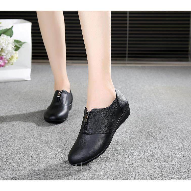 正品上海花牌真口皮鞋平底鞋牛皮女软底防滑坡跟单鞋大码深鞋妈女,女鞋,深口单鞋,淘宝优惠券,粉丝福利购,淘宝优惠卷