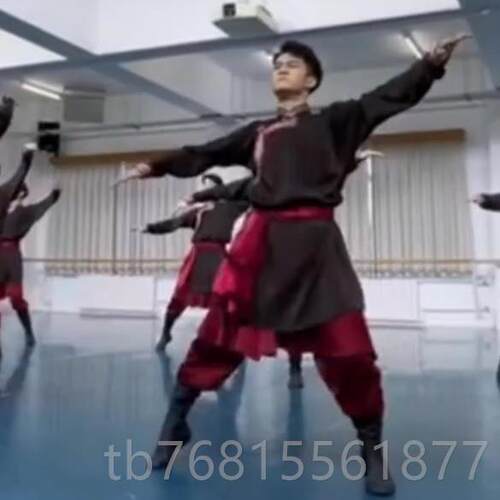 正品蒙古族舞蹈服装男民学生艺考练功服习剧目练服少数演出族服表