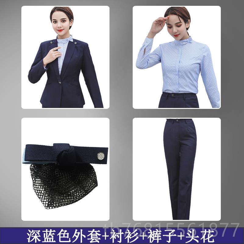 正品纯岚219新款中国移动0工厅作服女套员装营业工制服西装外套裤