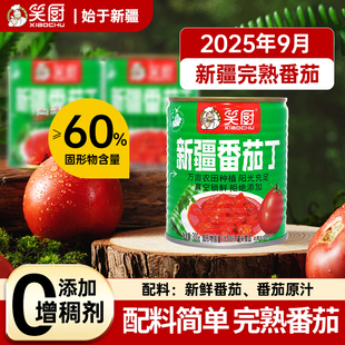 25年笑厨新疆番茄丁新鲜西红柿番茄块酱300g罐头无添加0脂肪去皮