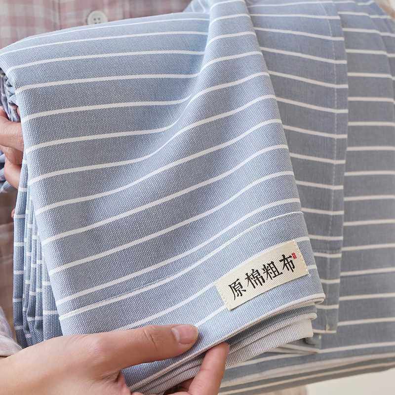 新疆棉加厚老粗布纯棉床单单件100全棉家用三件套夏天春夏季灰色