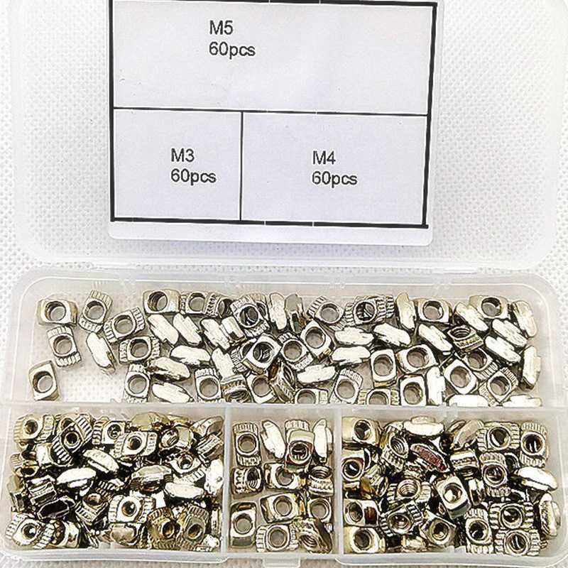 180pcs盒装 2020镀镍碳钢T型螺母高强度梯形螺母,饰品/流行首饰/时尚饰品新,扣,淘宝优惠券,粉丝福利购,淘宝优惠卷
