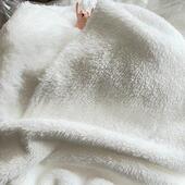 1米价 长毛绒布 本白色黑色双面舒棉绒布料背景布秋冬睡衣面料