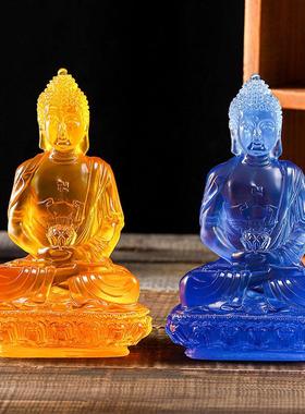 阿弥陀佛如来佛摆件工艺品菩萨药师佛客厅佛堂摆放用品佛像小尺寸