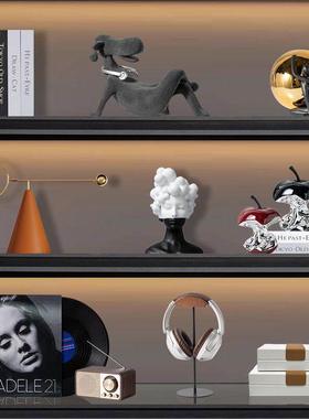 意式轻奢高级感电视柜摆件客厅壁龛开 放格小众艺术音乐主题装饰